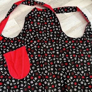 Black and Red Paw Print Apron